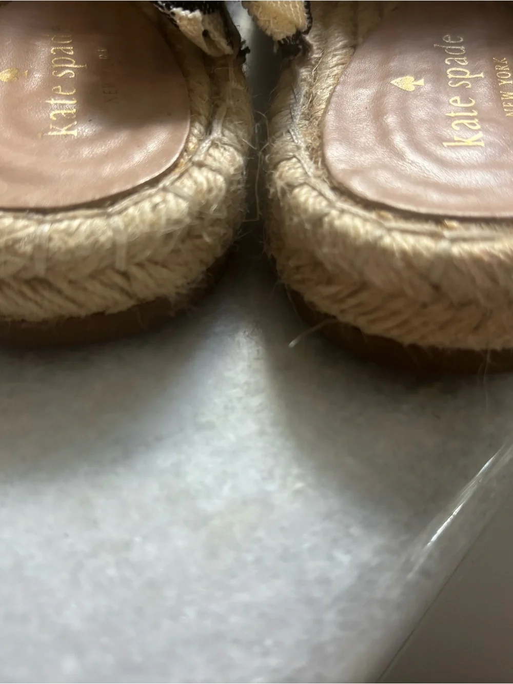 kate spade Adult Black & White Striped Slip-On Espadrilles